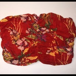 Free people red floral tube top